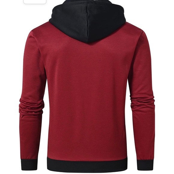 New Hooded Jacket Slim Fit Turtleneck Fleece Zip Up Hoodie Outerwear Men’s 2XL - Picture 2 of 11
